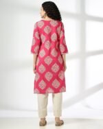 Women Block Print Straight Kurta - Image 2