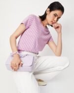 Women Polka-Dot Relaxed Fit Crew-Neck T-Shirt