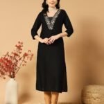 Women Embroidered Straight Kurta
