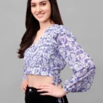 CROP TOPS FOR WOMEN WESTERN WEAR LAVENDER