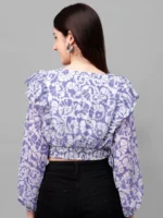 CROP TOPS FOR WOMEN WESTERN WEAR LAVENDER - Image 4